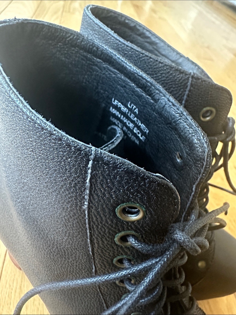 JEFFREY CAMPBELL LITA Boots Black Distressed Leather Size 6 - Picture 4 of 8